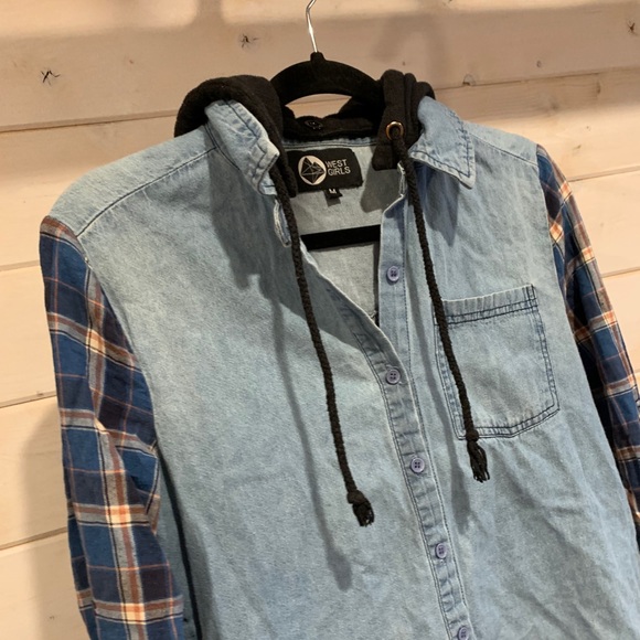 West Girls Tops - West Girls | Demin & Plaid Button-up